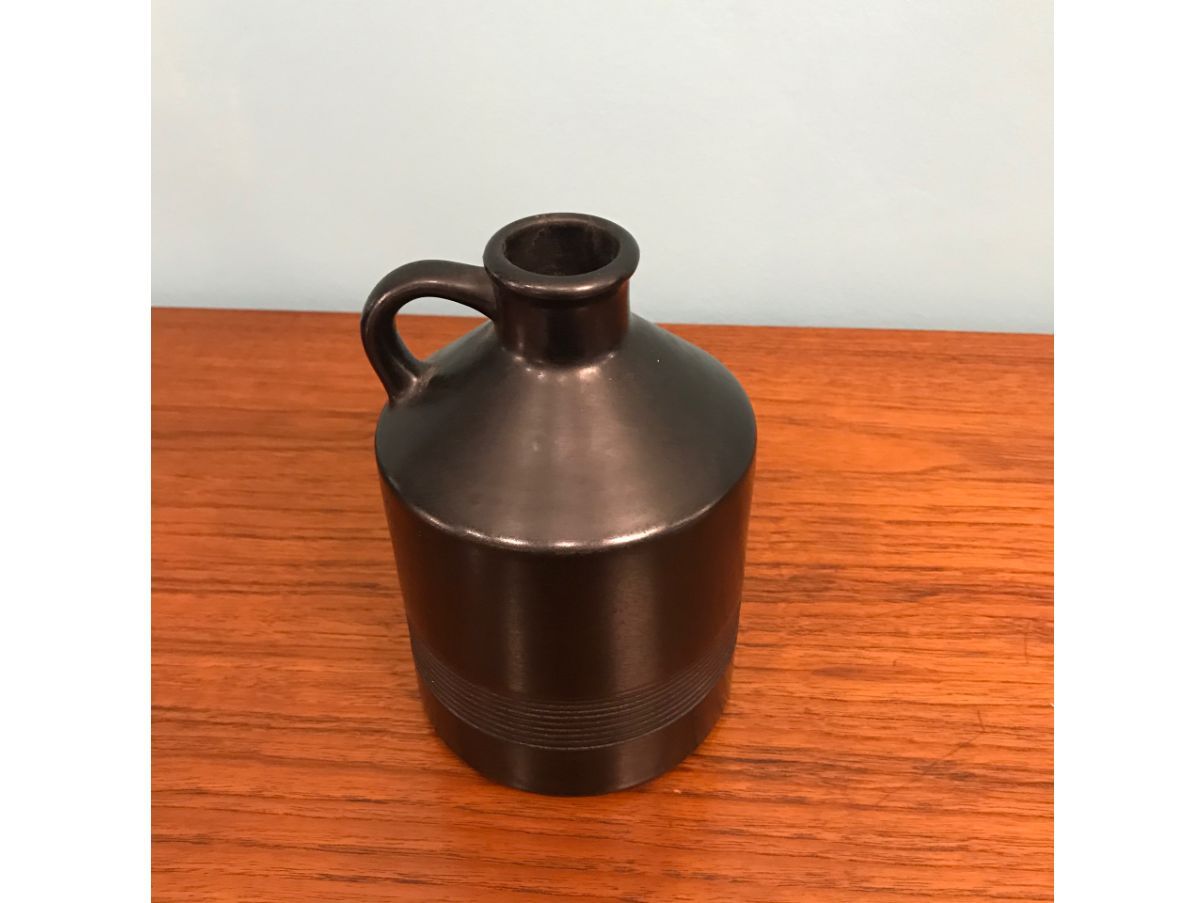 Vintage black ceramic vase (1970s), Deesup