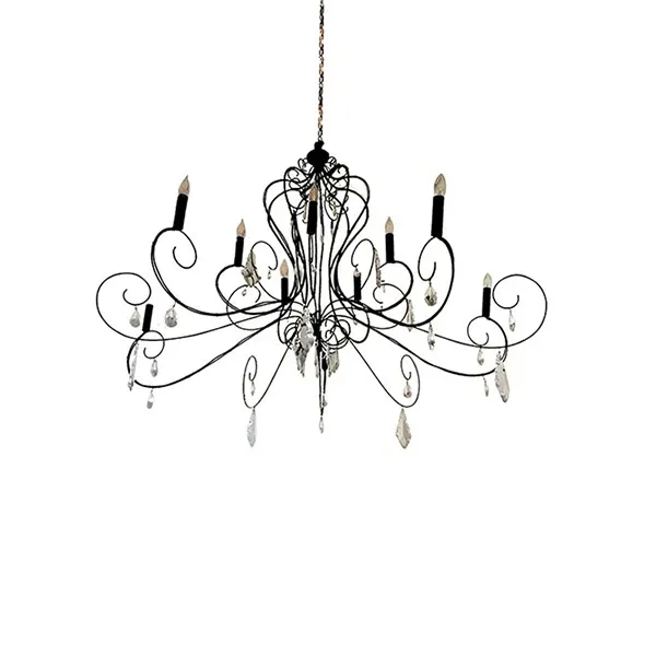 Lampadario Grande Chandelier in ferro e cristallo, Baxter 3