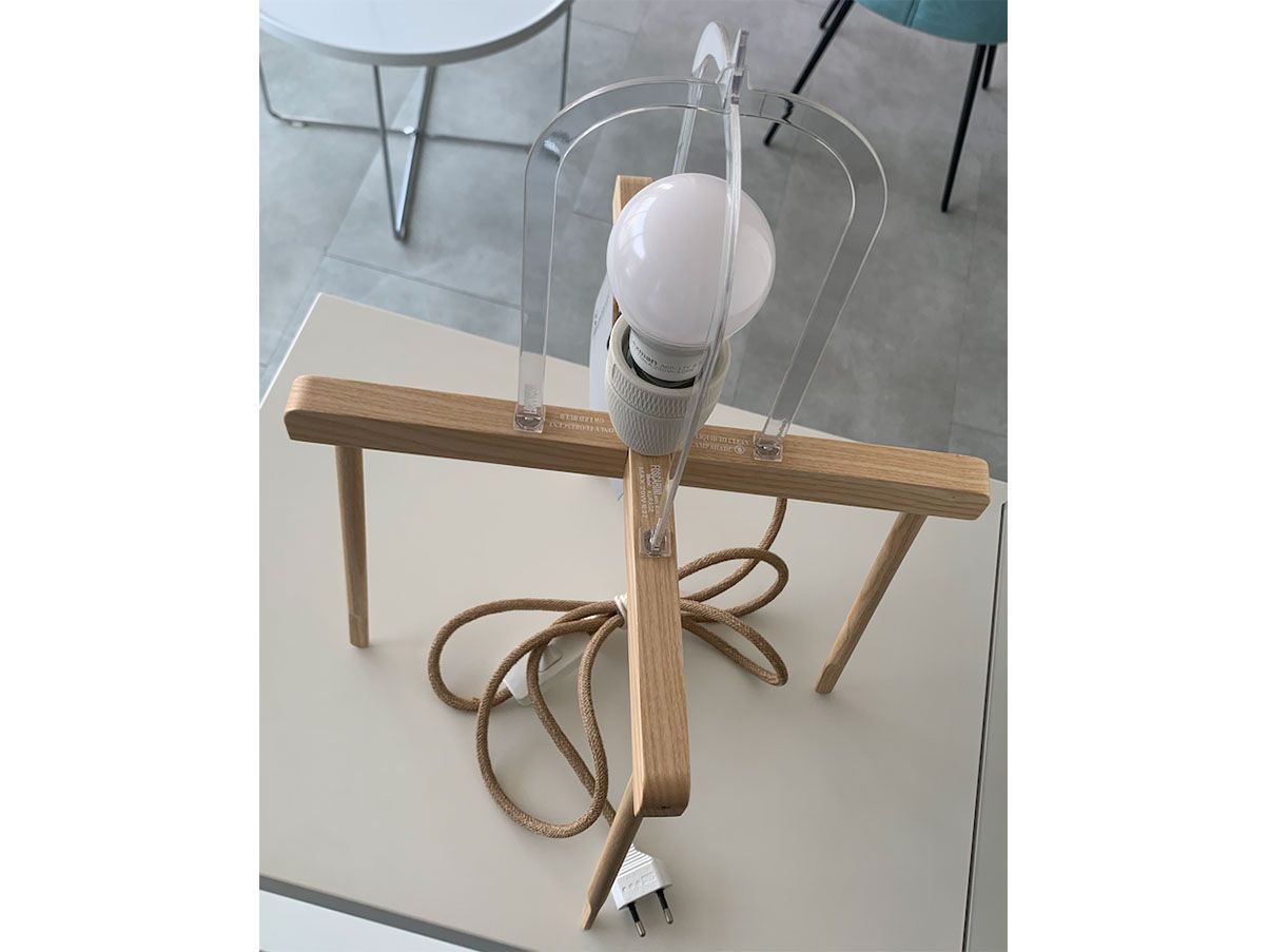 Kurage table lamp in wood and washi paper, Foscarini