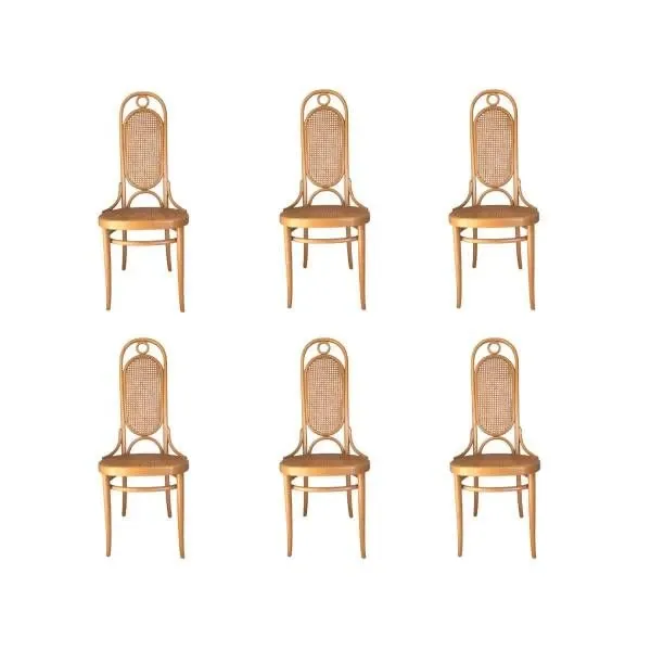 Set of 6 vintage chairs in bent beech wood (1980s), Thonet image