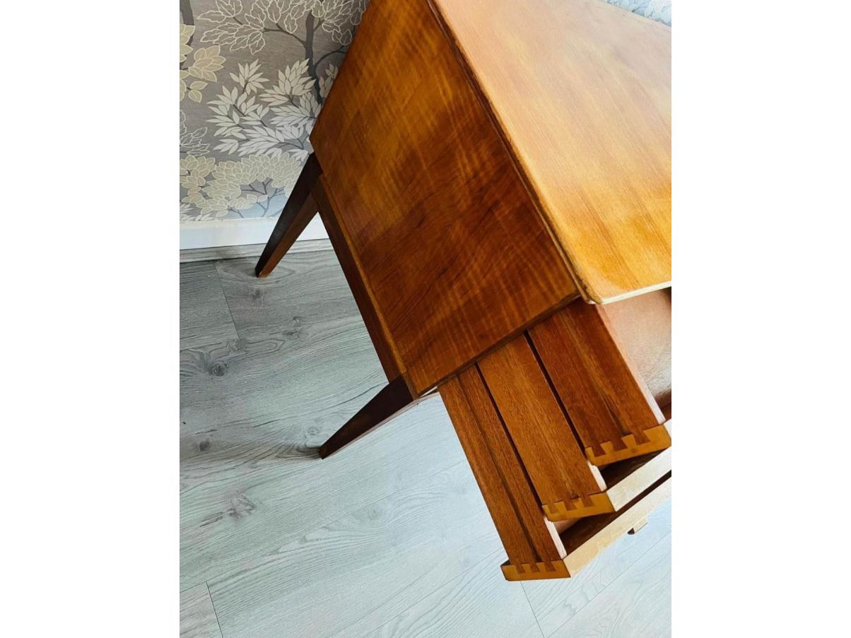 Scrivania vintage in teak con cassetti (anni '60) 4