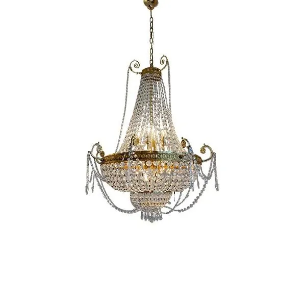 L14526 / 12 brass chandelier, Renzo Del Ventisette image