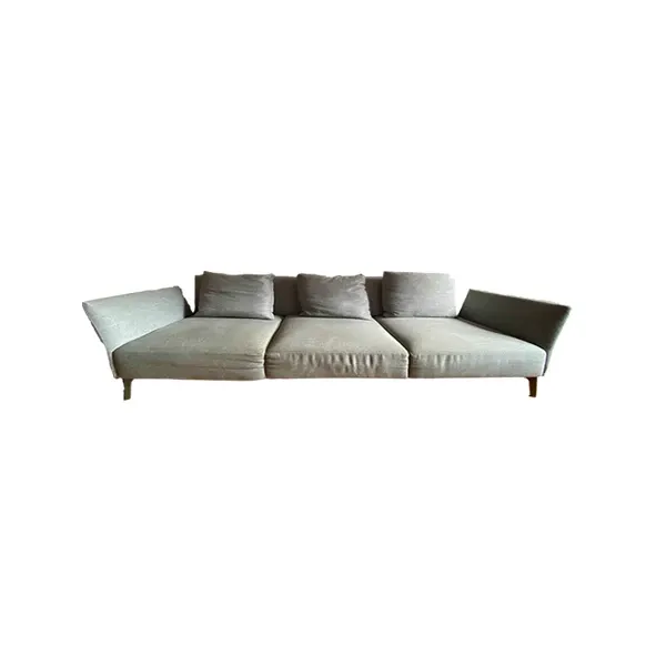 Jermyn 3 seater linear sofa in fabric (grey), Lema image