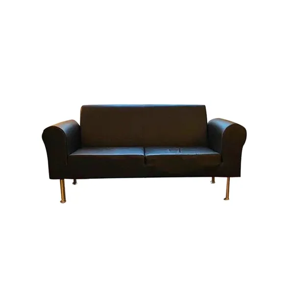 2 seater sofa Sublime Mint in leather (black) 1