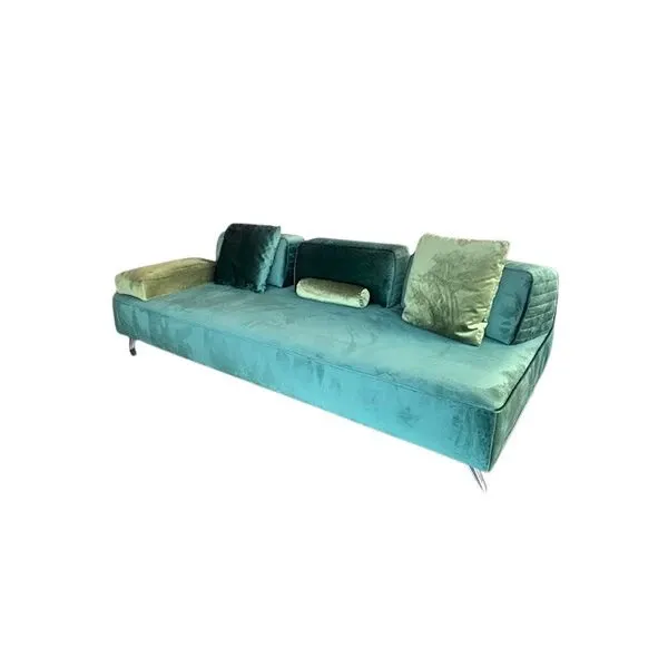 Tres 4-seater sofa in green velvet, Nicoletti 