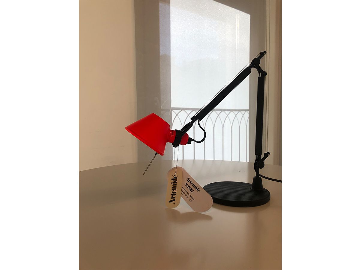 Lampada da tavolo Tolomeo Micro alluminio (nero e rosso), Artemide