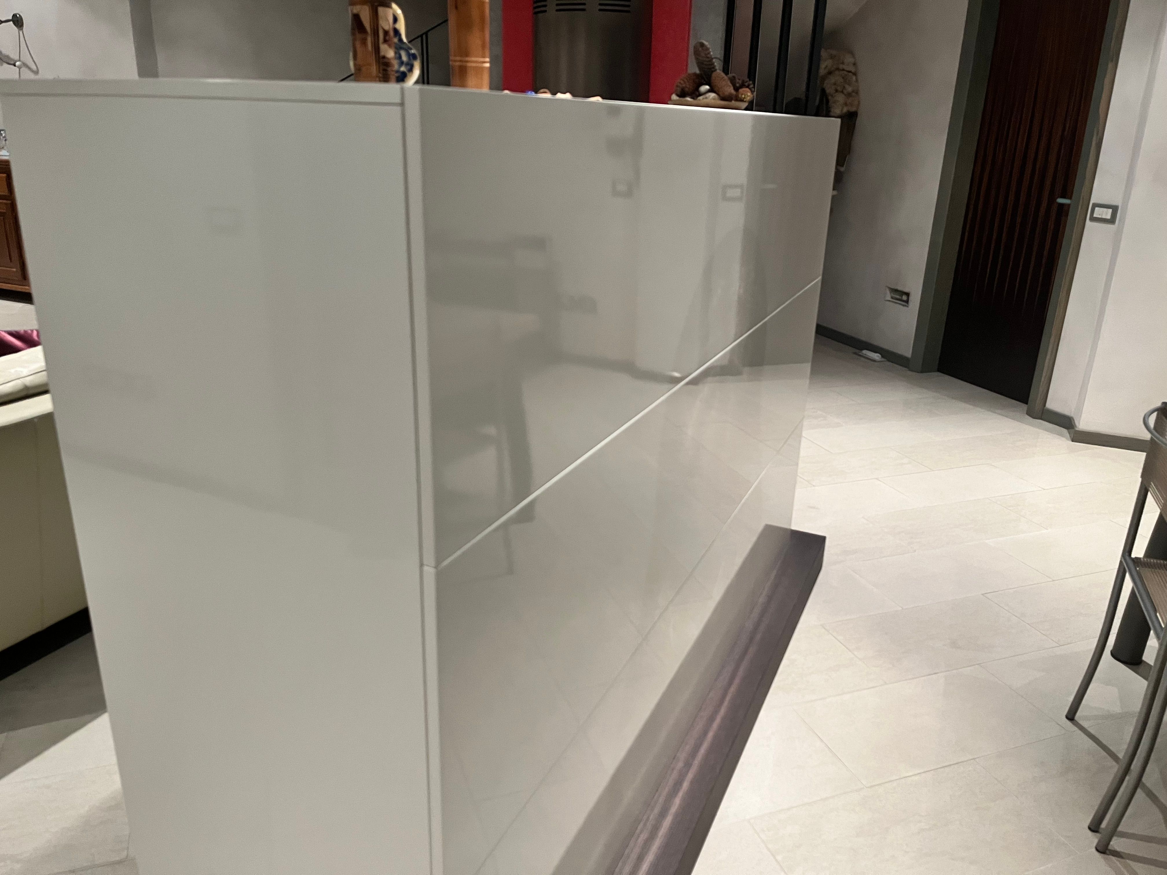 Domus 00 Floor Bookcase in Glossy White Lacquered Wood Brand