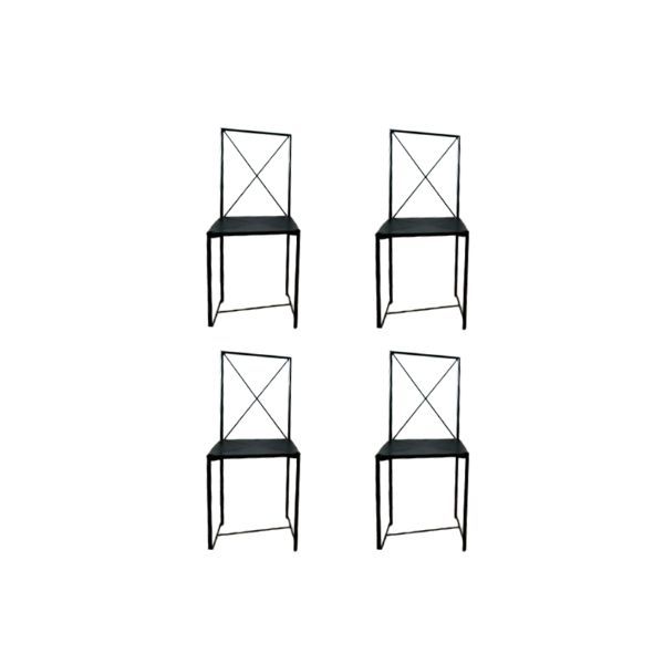 Set di 4 sedie Moka in cuoio nero, Flexform image