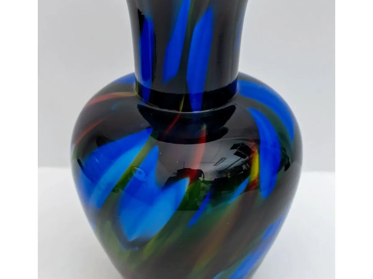 Vintage Murano Glasvase bunt (1970er Jahre) 4