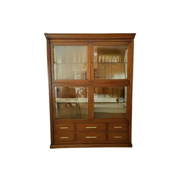 Credenza in legno di noce con vetrina, Accademia del Mobile 