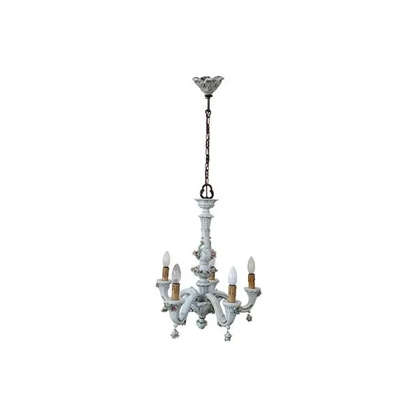 Vintage chandelier in decorated porcelain (1950s), Capodimonte image