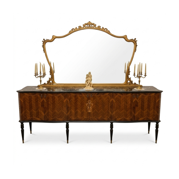 Sideboard with wooden mirror (1960s) image