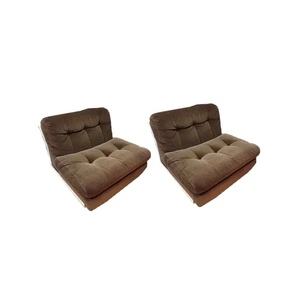 Set of 2 Amanta corduroy armchairs (brown), C&B Italia image