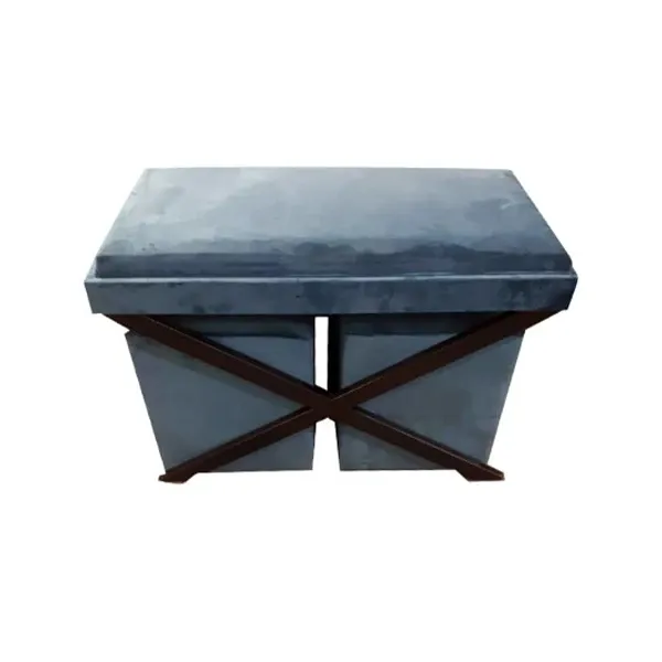 Komodo pouf bench in velvet (green), Tomasucci 3
