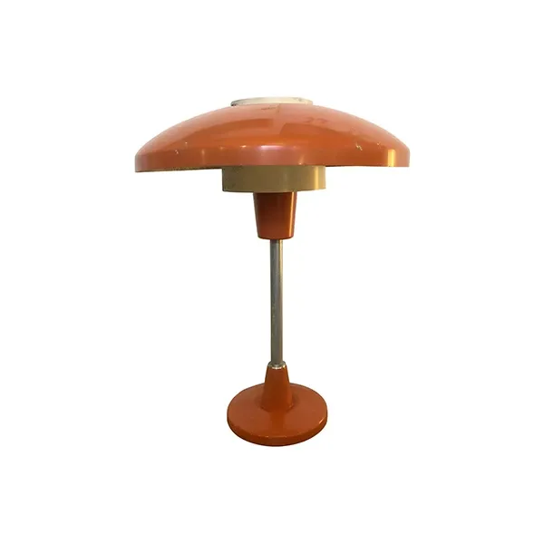 Vintage orange and white table lamp, Stilnovo image