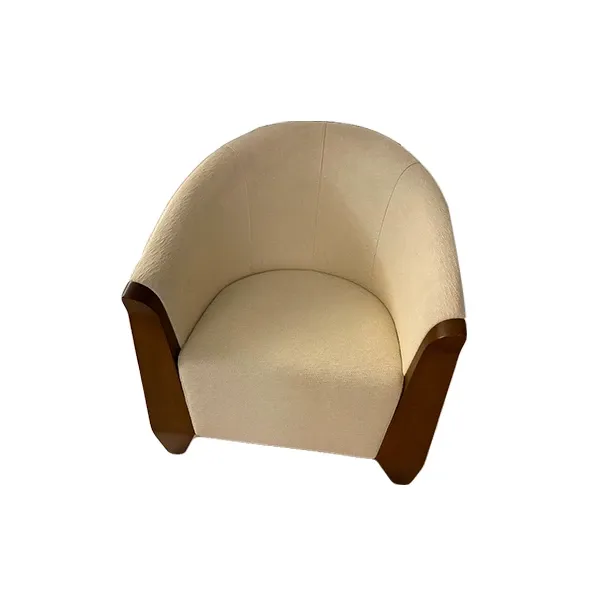 Cavatina armchair in walnut wood and fabric (beige), Molteni&C image