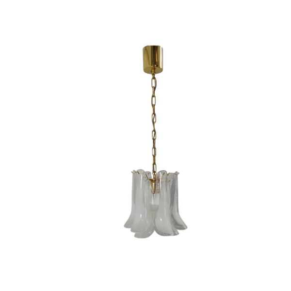 Petali pendant lamp in Murano crystal and white glass (90s), image