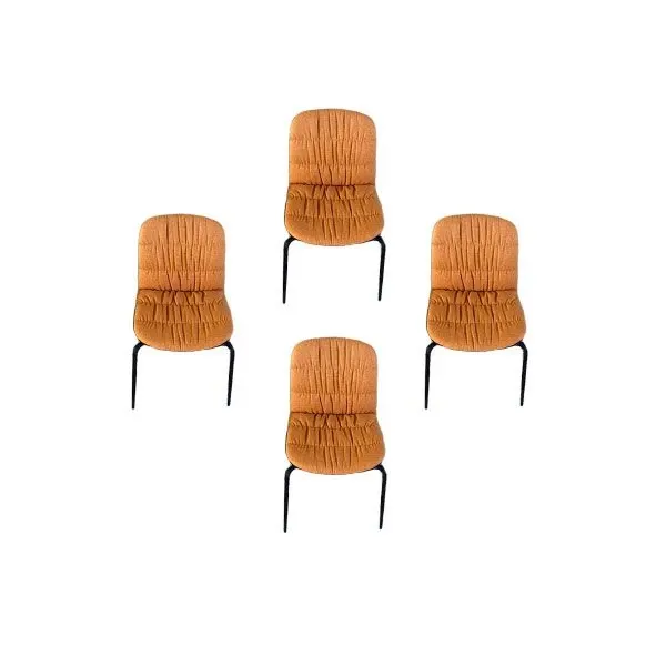 Set of 4 Liù chairs in metal and fabric (orange), Midj image