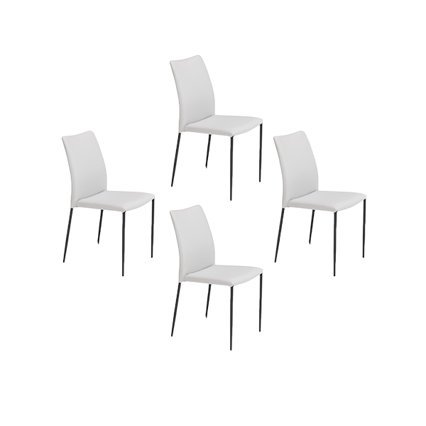 Set of 4 Zefiro eco-leather chairs (gray), Nitesco International image