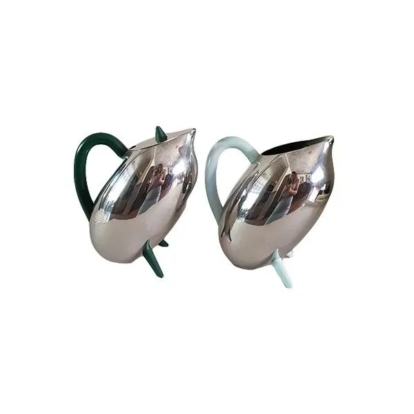 Penguin jug and teapot set in steel, Alessi image