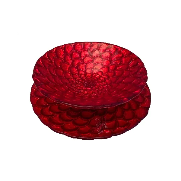 Glass plate and bowl set (red), IVV image