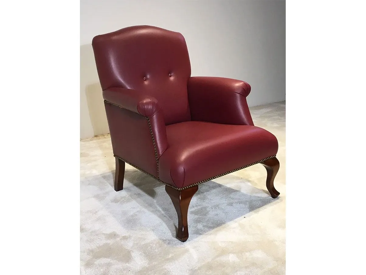 Armchair with armrests Rosemary leather (burgundy) 1