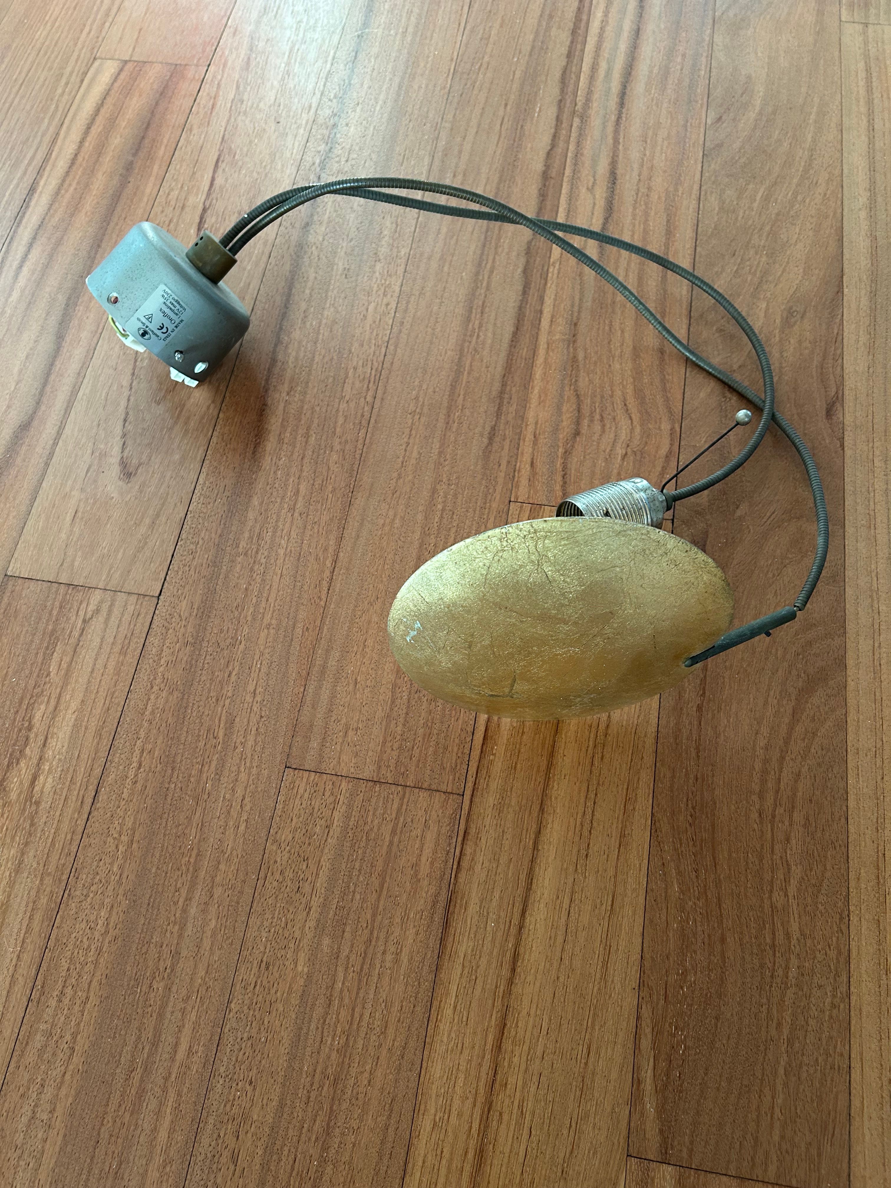 Oroflex Brass and Gold Leaf Wall Lamp Front