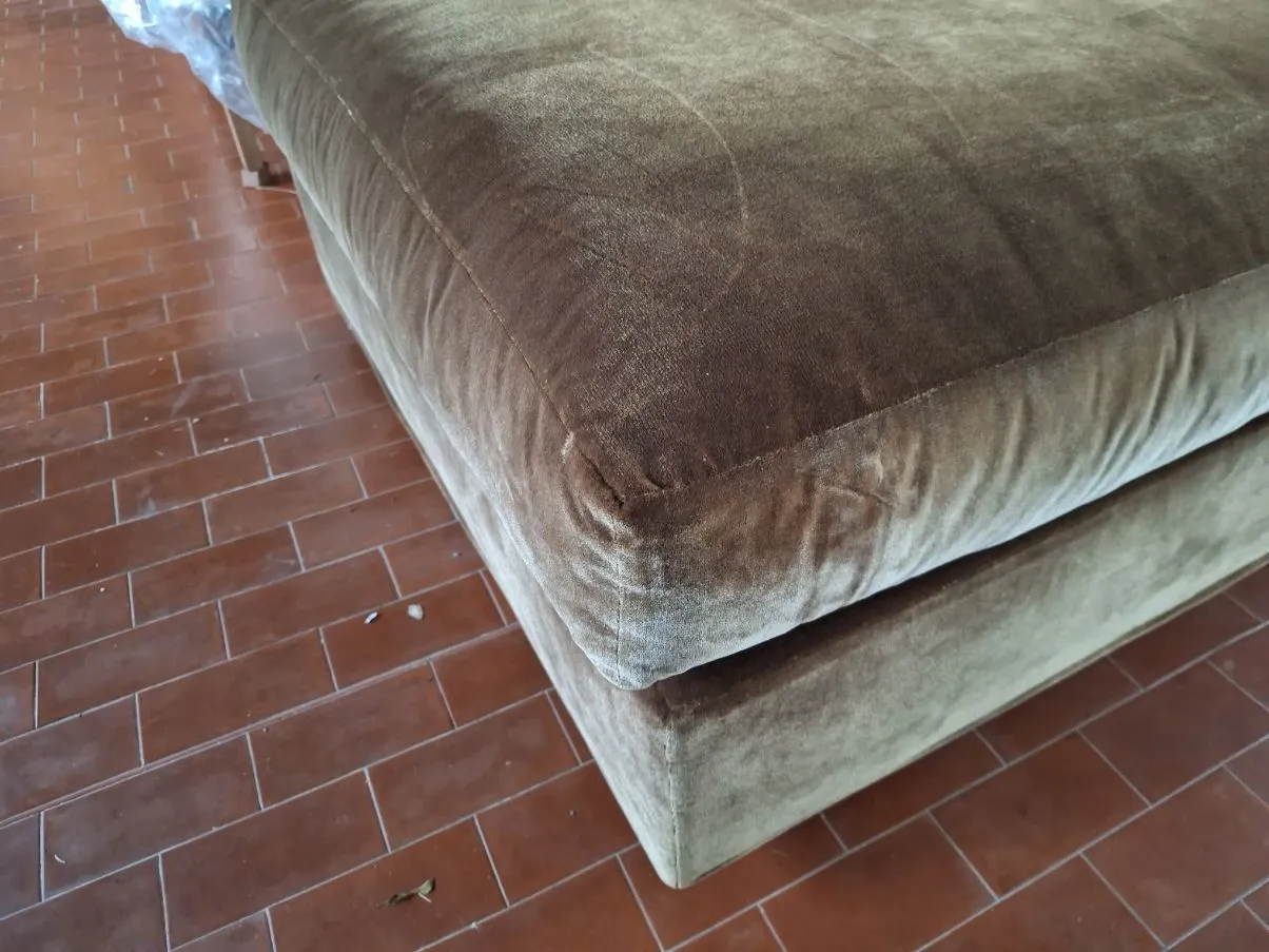 Pouf Master in brown velvet, Giorgetti 4