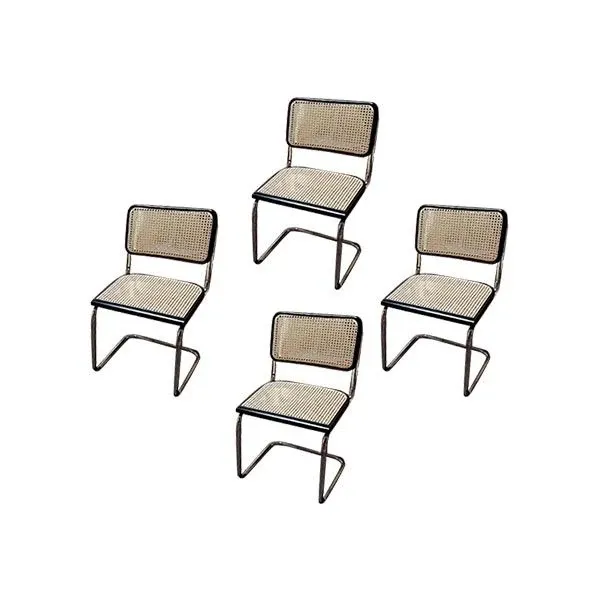 Set of 4 Cesca chairs by Marcel Breuer in beech and steel, MDF image