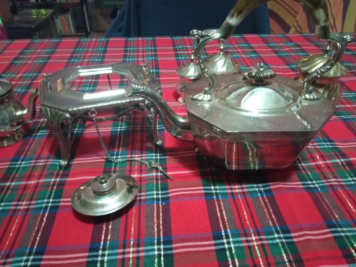 Vintage silver tea service set, 2