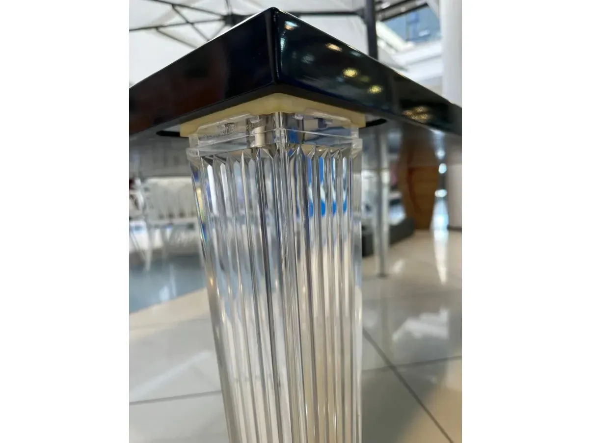 Tavolo rettangolare Top Top in vetro nero di Philippe Starck Defects