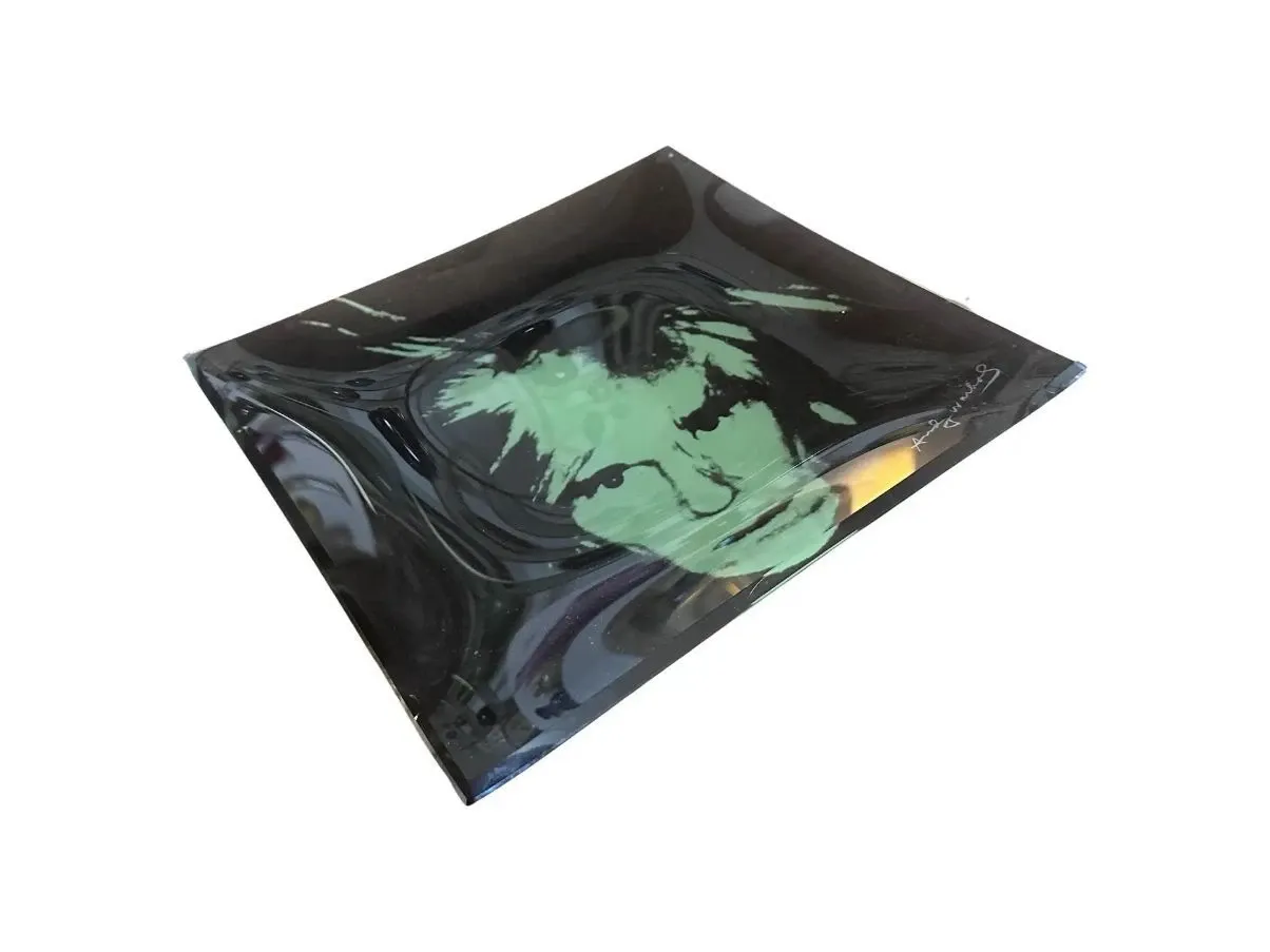 Vintage Andy Warhol curved glass tray, image