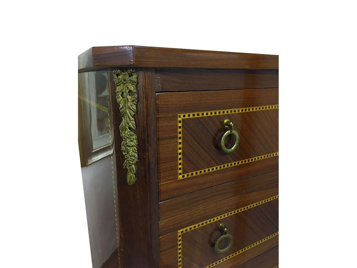 Mobile settimino vintage in legno mogano (anni '60) 