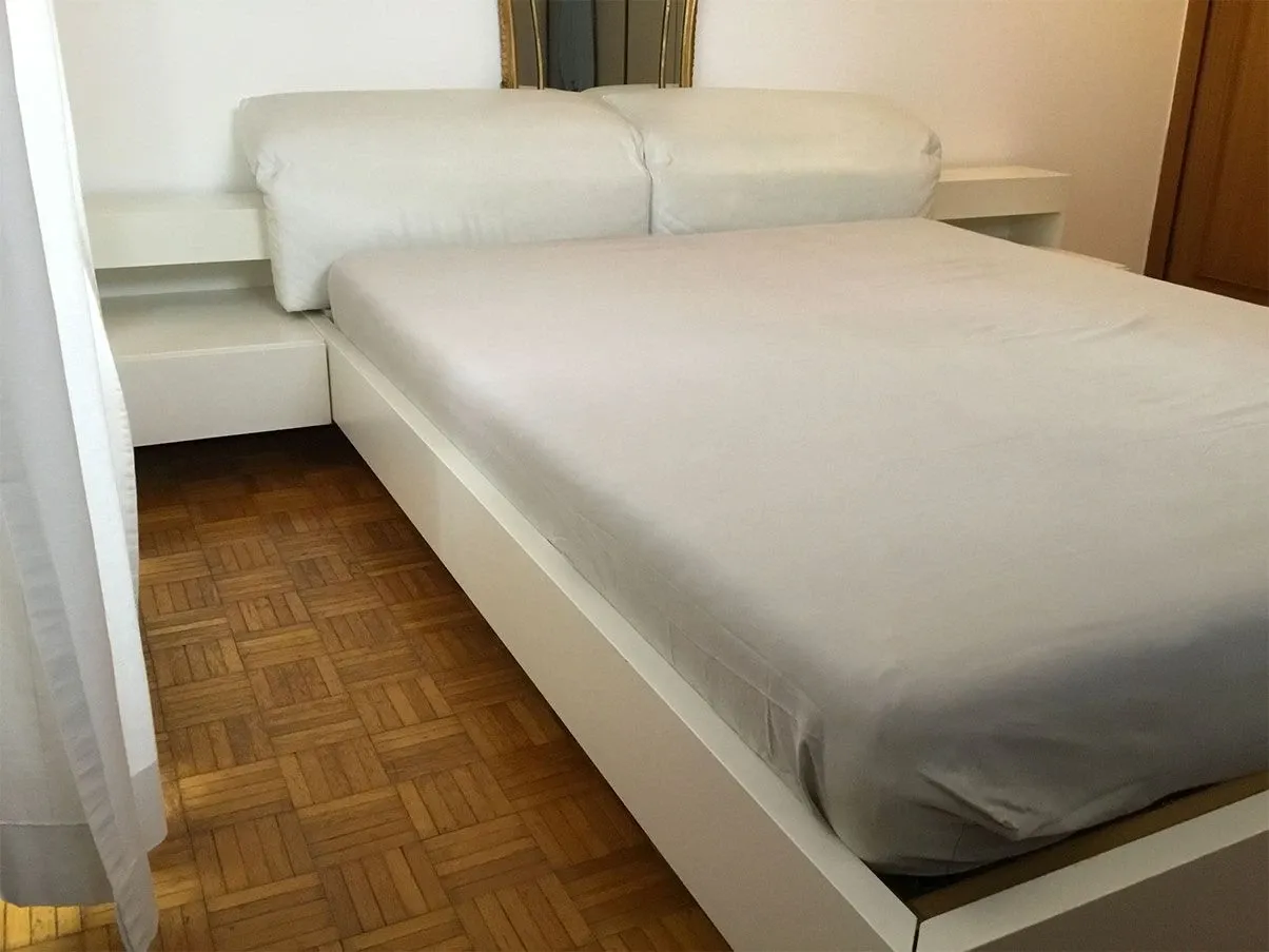 Bridge double bed with bedside tables (white) 4