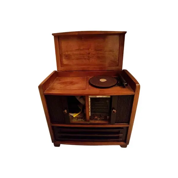 Vintage bar cabinet and wooden turntable (1940s), Marconi image