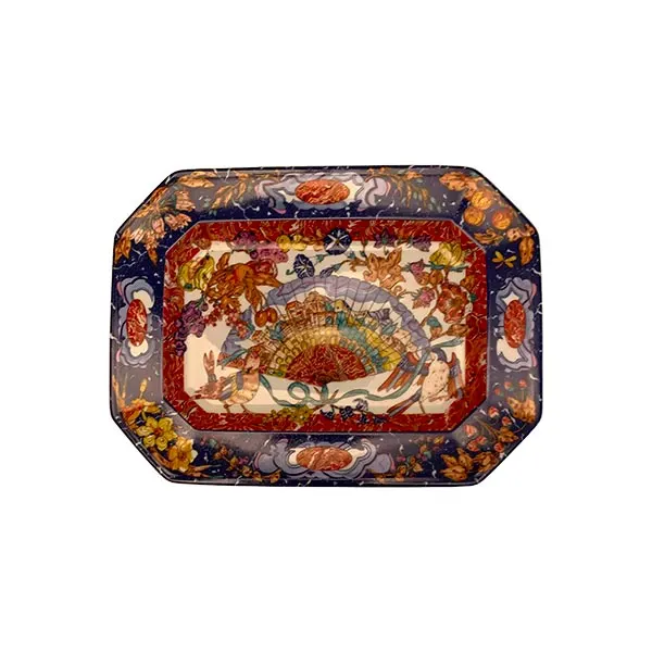 Rectangular plate in porcelain (multicolored), Hermès image