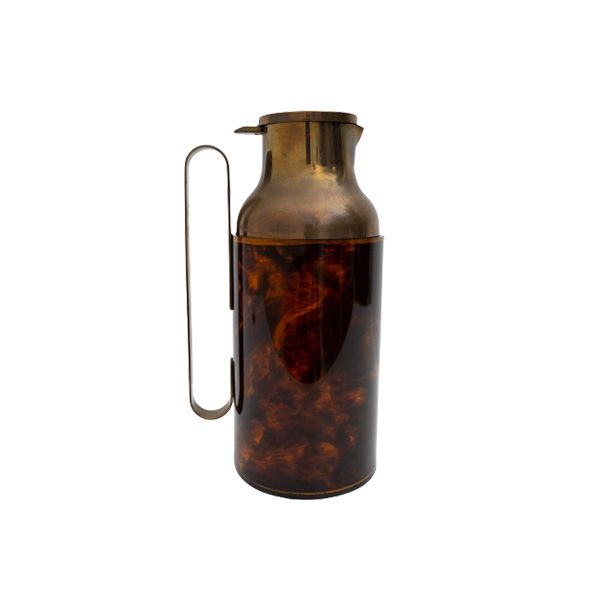 Vintage brass and plexiglass pitcher (1970s), image