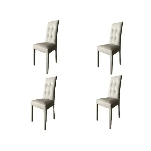 Set of 4 chairs in gray eco-leather, Zamagna 
