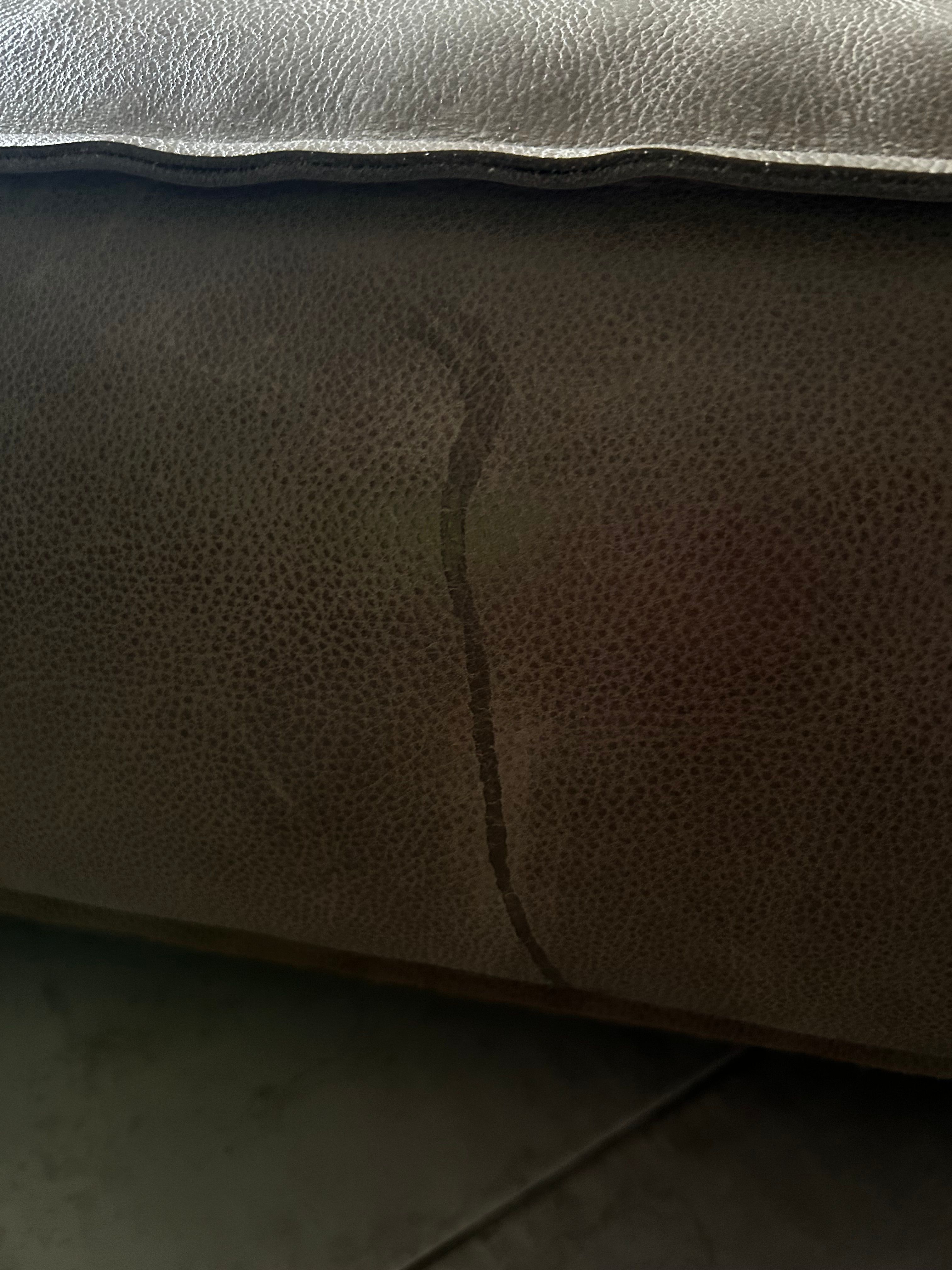 Budapest Soft 3 seater sofa covered in brown leather, Baxter  Defects