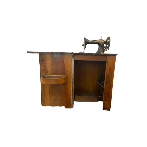 Vintage cabinet with sewing machine (19th century), Singer image