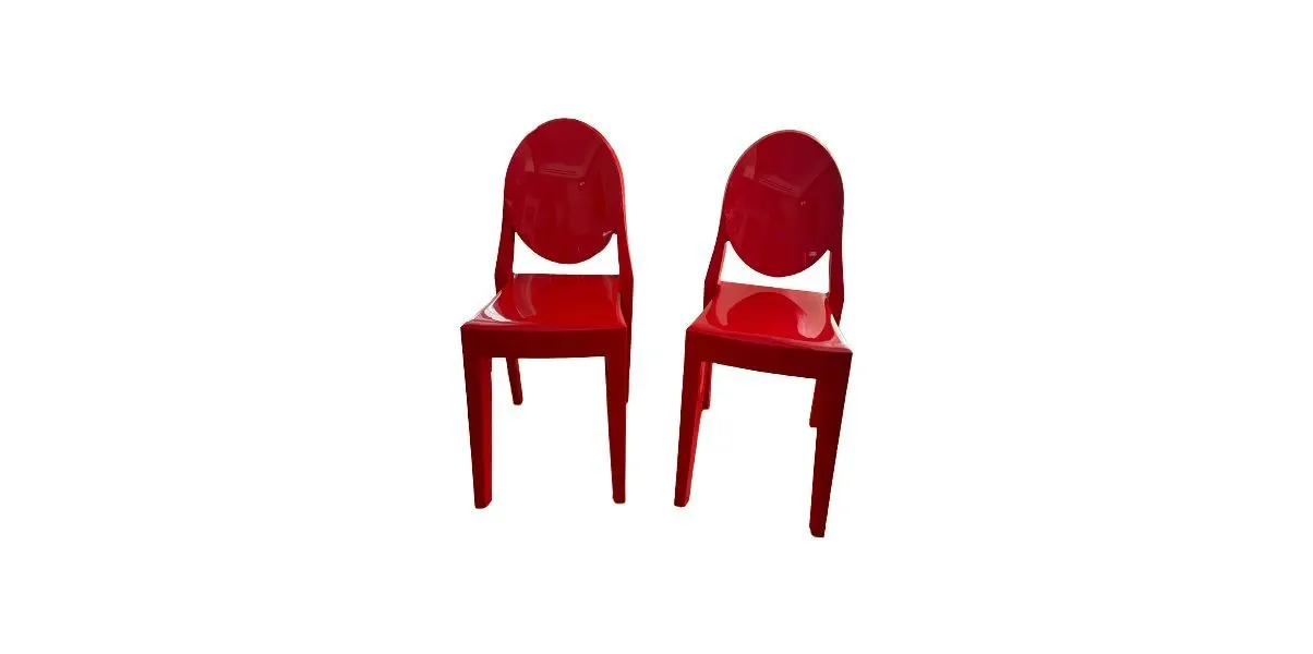 Set of 2 red Victoria Ghost chairs, Kartell image