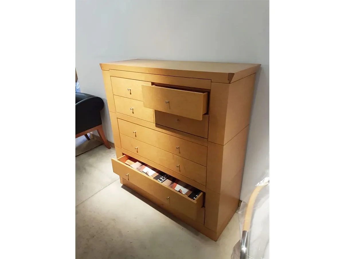 Oli chest of drawers in coppered maple wood, Giorgetti 1