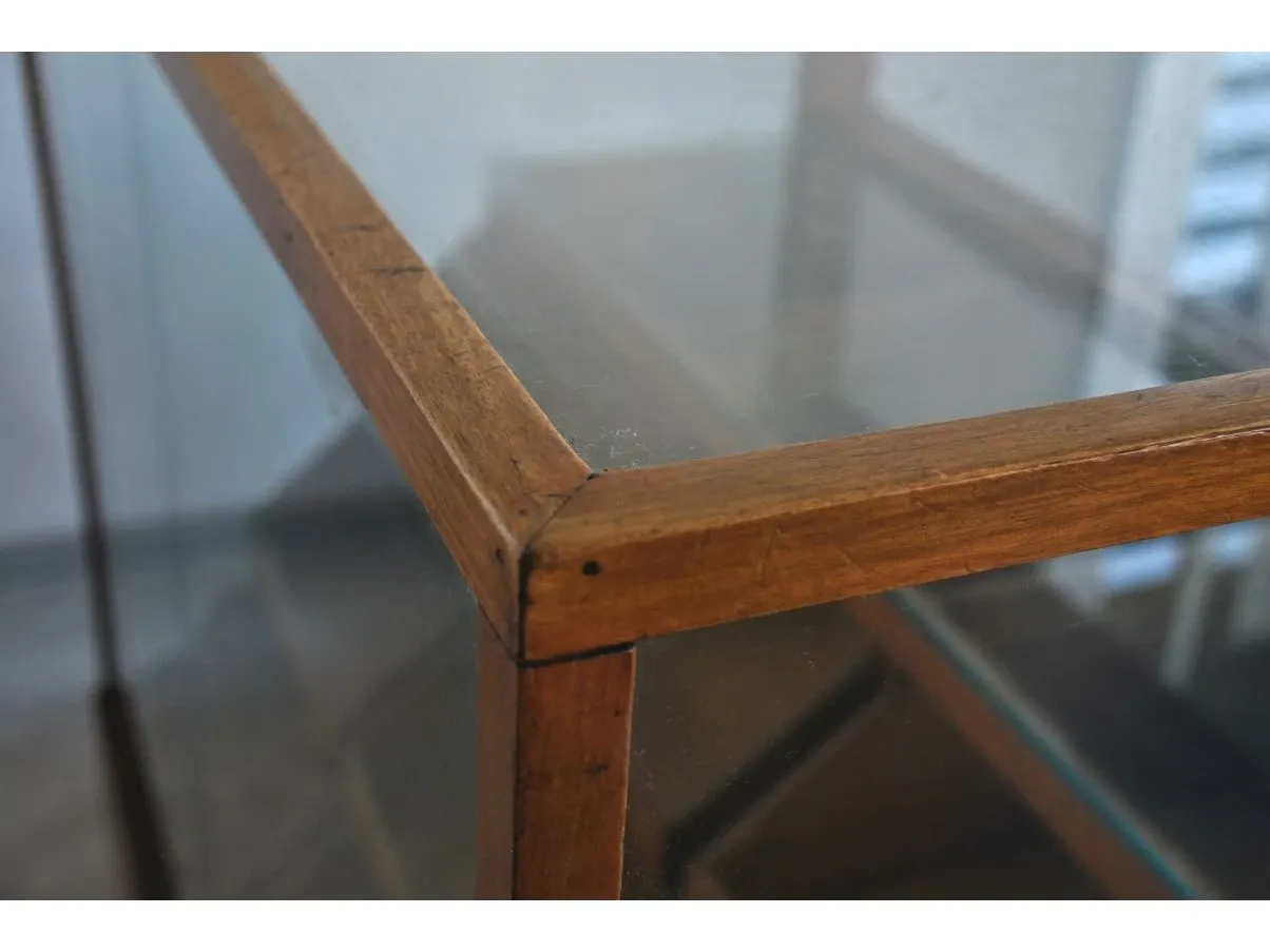 Cassettiera vintage in legno con vetrina (anni '50), 7