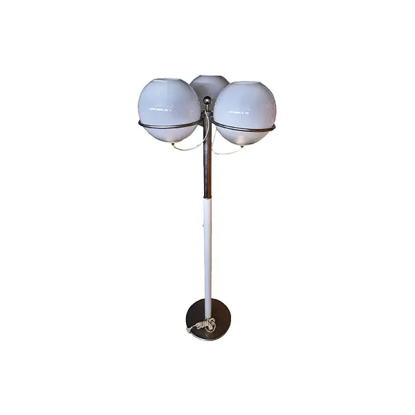 Three-ball glass floor lamp (white), image