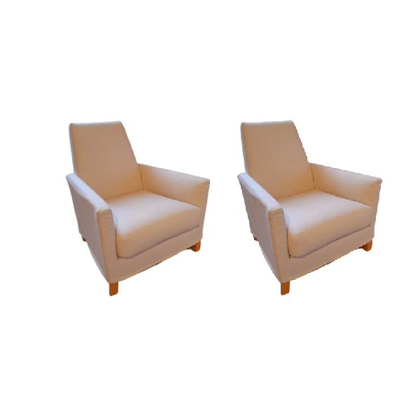 Set of 2 beige Flo armchairs, Moroso image