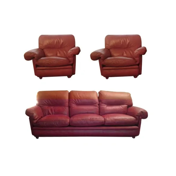 3-seater sofa set and 2 Poppy leather armchairs, Poltrona Frau image