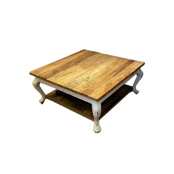 Tavolino quadrato in legno con ripiano, Castagnetti image