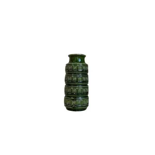 Vintage ceramic vase from West Germany, green, 1960s image