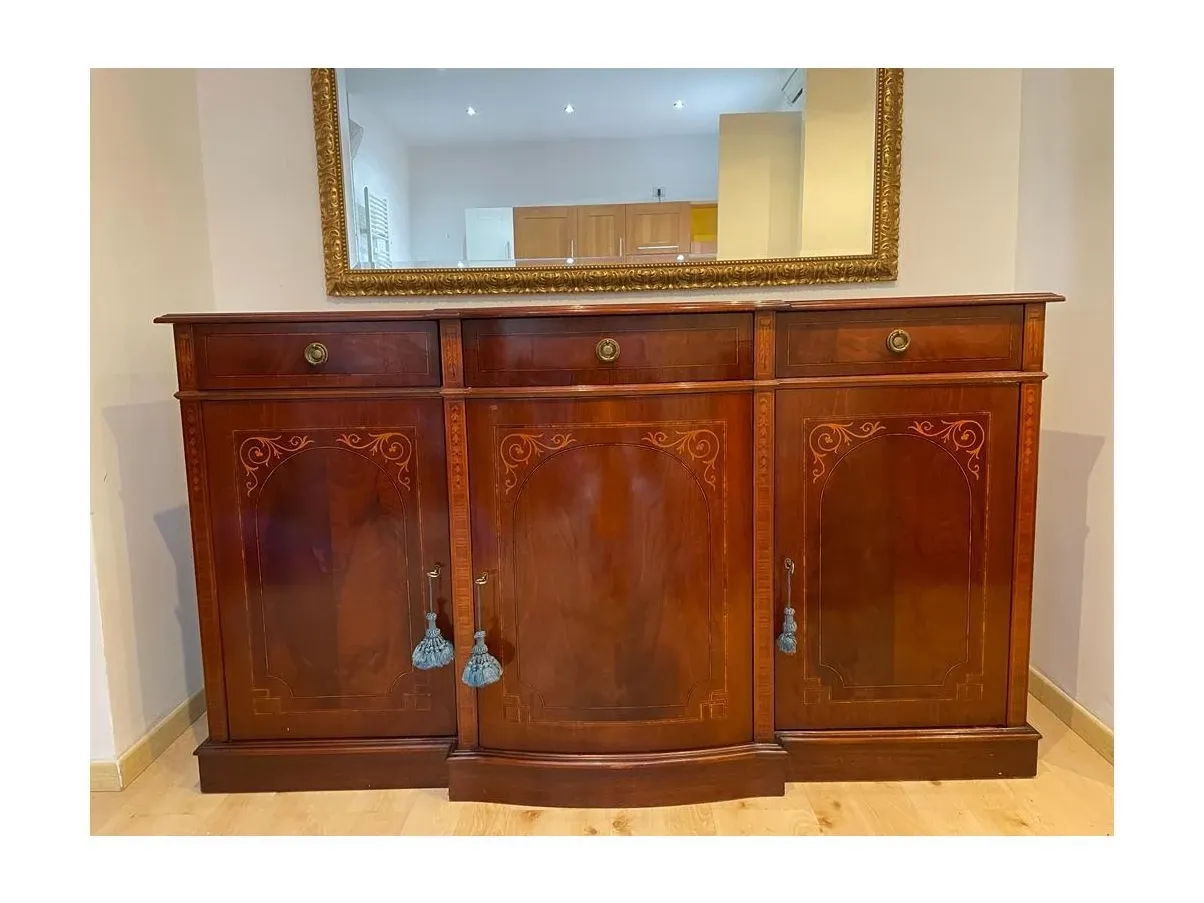 Credenza vintage in legno di mogano e noce 7