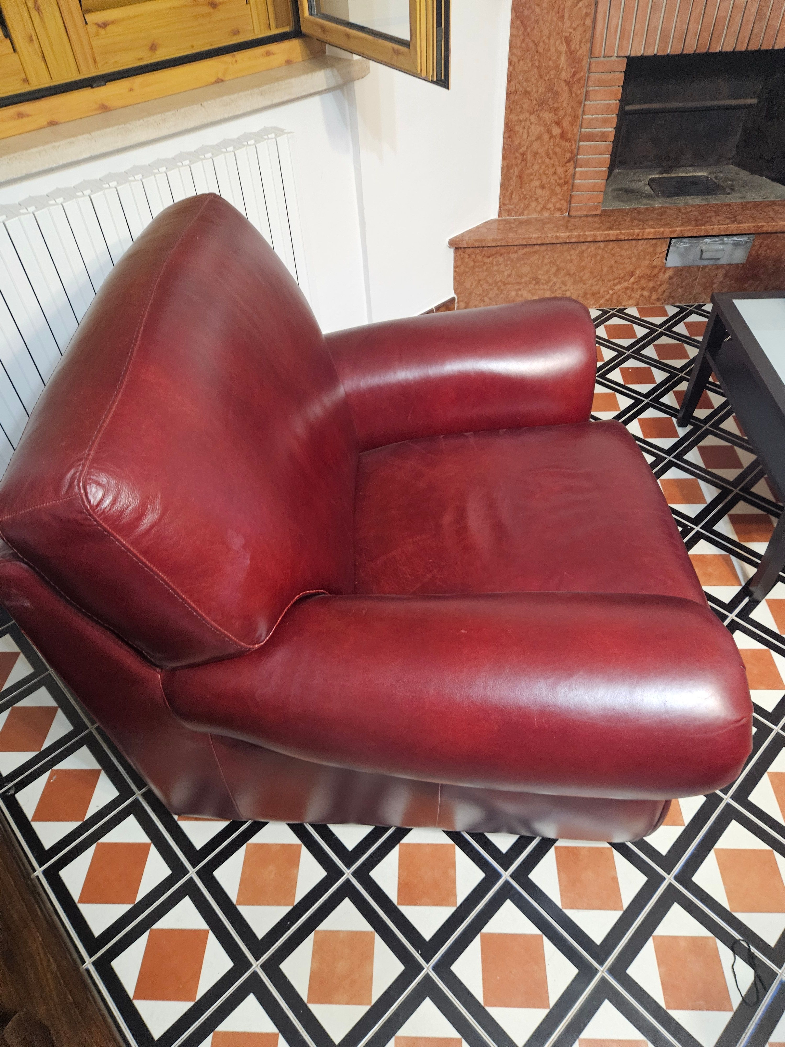 Set divano e 2 poltrone Bross in pelle (rosso) Optional8